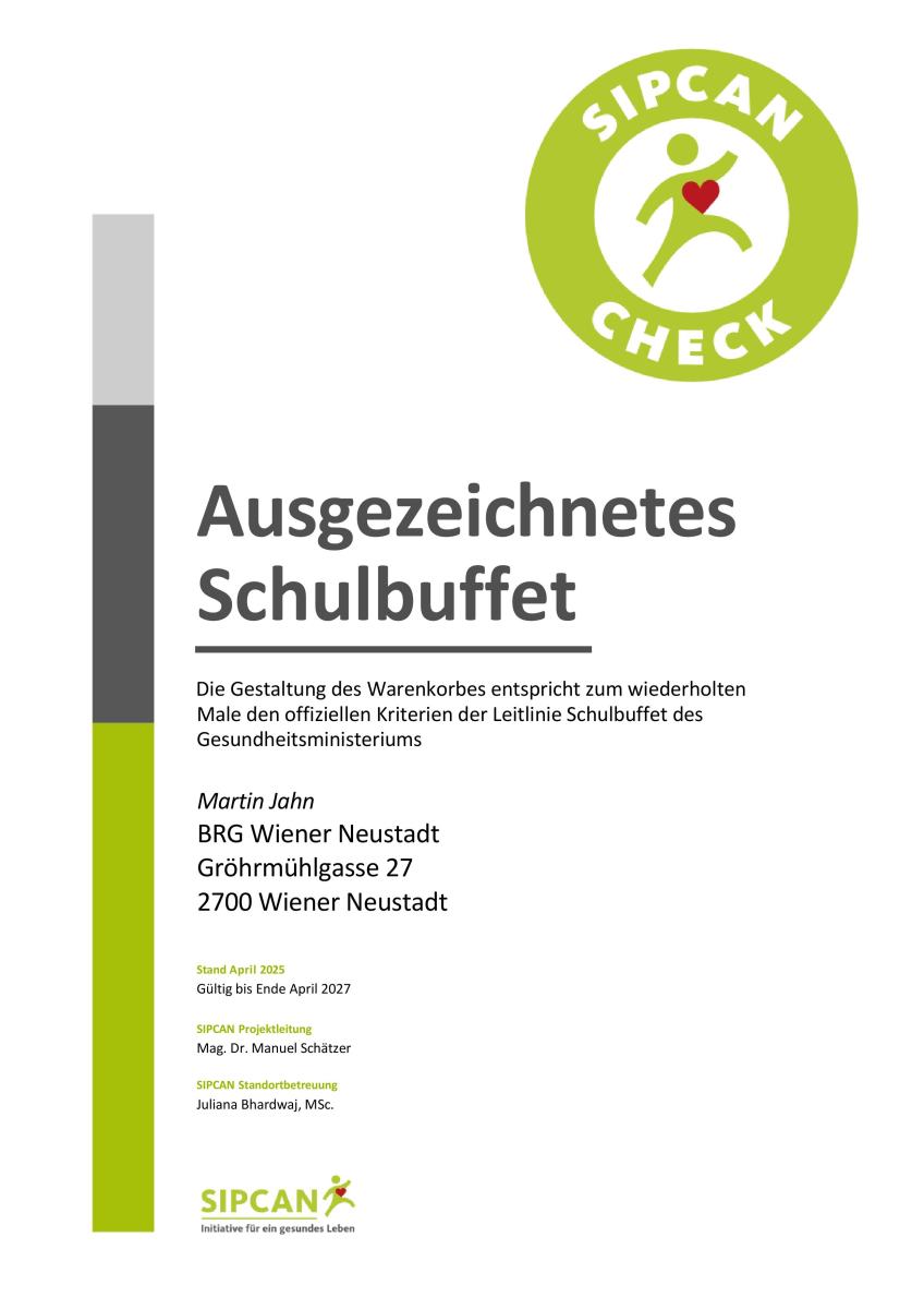 Unsere Schule hat ein ausgezeichnetes Schulbuffet